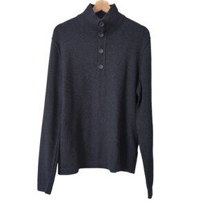 Banana Republic Luxury Blend Sweater Mens Large Rabbit Hair Angora Cashmere Gray